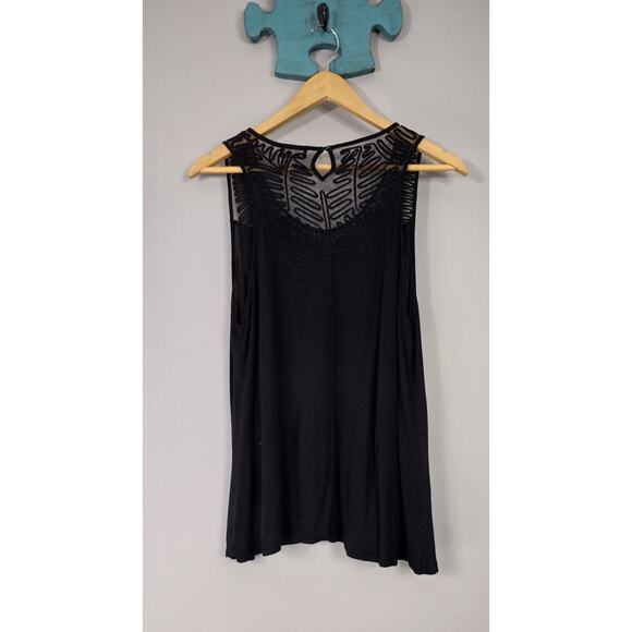 Crosby womens black sleeveless minimalist blouse top XL gothcore demure - Picture 8 of 11